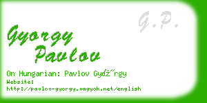 gyorgy pavlov business card